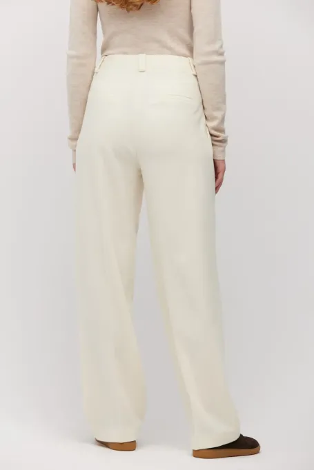 Wełniane spodnie do garnituru z domieszką kaszmiru biały Wełniane spodnie do garnituru z domieszką kaszmiru biały