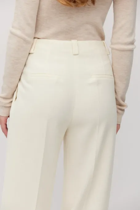 Wełniane spodnie do garnituru z domieszką kaszmiru biały Wełniane spodnie do garnituru z domieszką kaszmiru biały