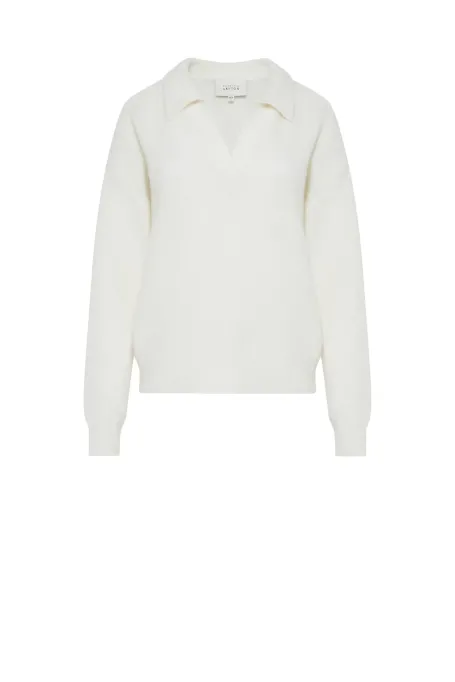 Śmietankowy sweter z wełną alpaki Śmietankowy sweter z wełną alpaki