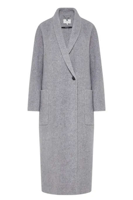 Szary płaszcz z domieszką alpaki doubleface Szary płaszcz z domieszką alpaki doubleface