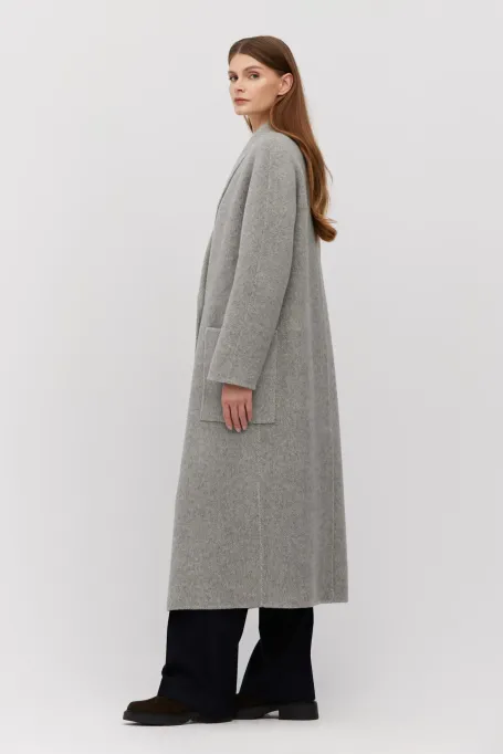 Szary płaszcz z domieszką alpaki doubleface Szary płaszcz z domieszką alpaki doubleface
