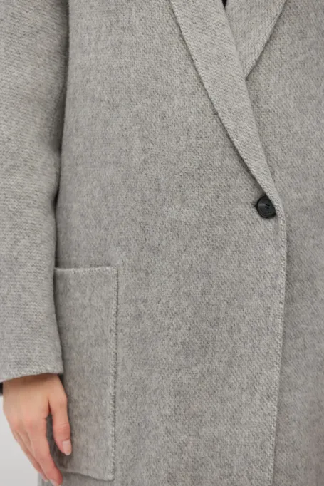 Szary płaszcz z domieszką alpaki doubleface Szary płaszcz z domieszką alpaki doubleface