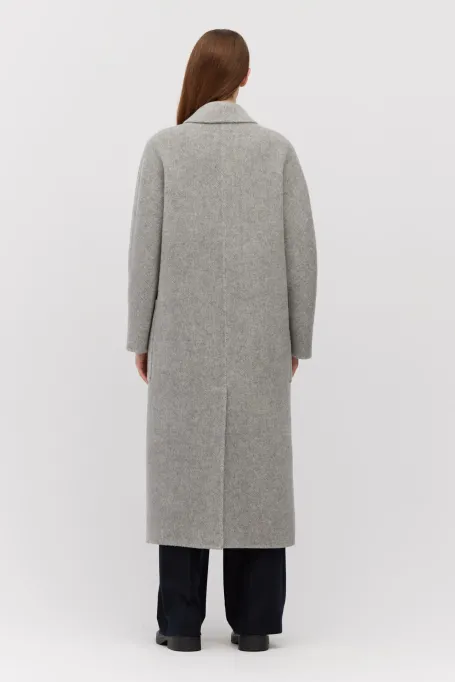 Szary płaszcz z domieszką alpaki doubleface Szary płaszcz z domieszką alpaki doubleface