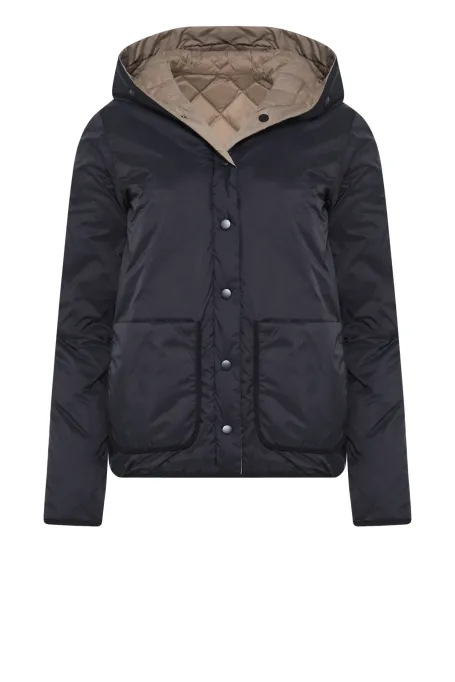 Dwustronna kurtka puchowa z kapturem brązowy Dwustronna kurtka puchowa z kapturem brązowy