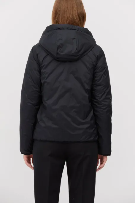 Dwustronna kurtka puchowa z kapturem brązowy Dwustronna kurtka puchowa z kapturem brązowy