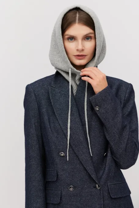 Granatowy żakiet do garnituru z lnem i kaszmirem Granatowy żakiet do garnituru z lnem i kaszmirem