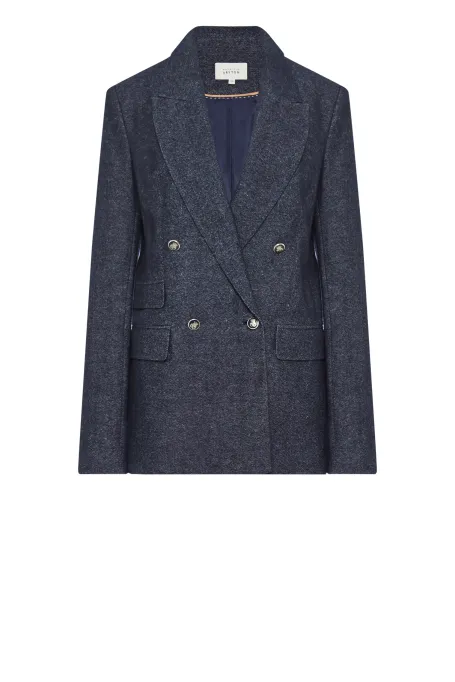 Granatowy żakiet do garnituru z lnem i kaszmirem Granatowy żakiet do garnituru z lnem i kaszmirem