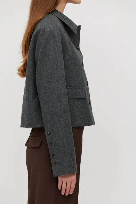 Szary żakiet z kaszmirem