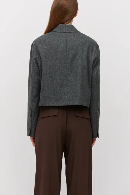 Szary żakiet z kaszmirem