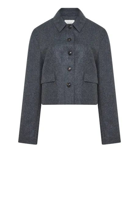 Szary żakiet z kaszmirem