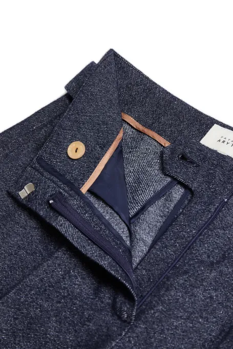 Spodnie do garnituru z lnem i kaszmirem granatowy Spodnie do garnituru z lnem i kaszmirem granatowy