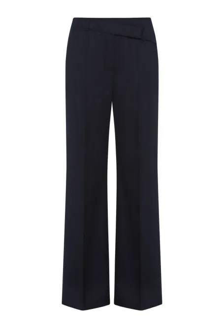 Granatowe spodnie do garnituru z kaszmirem