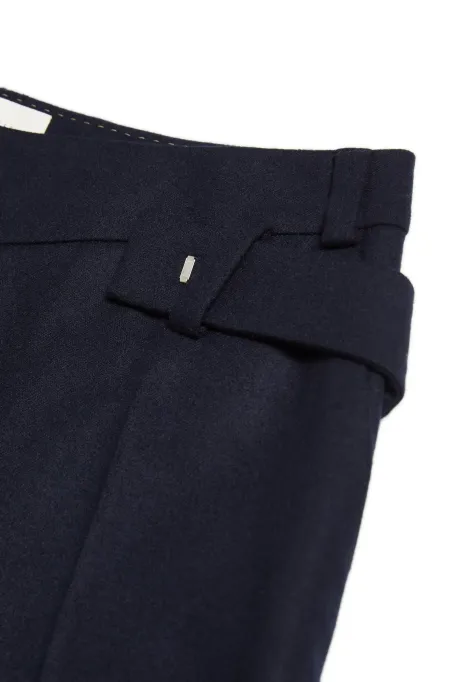 Granatowe spodnie do garnituru z kaszmirem