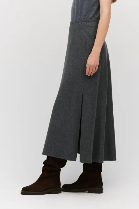 Szara spódnica z domieszką kaszmiru Szara spódnica z domieszką kaszmiru