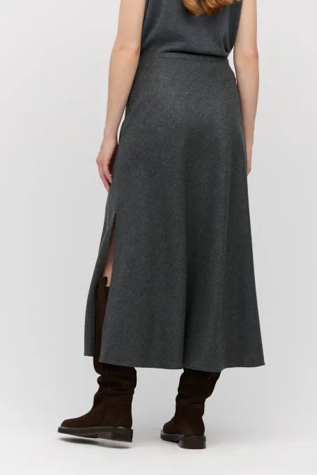 Szara spódnica z domieszką kaszmiru Szara spódnica z domieszką kaszmiru
