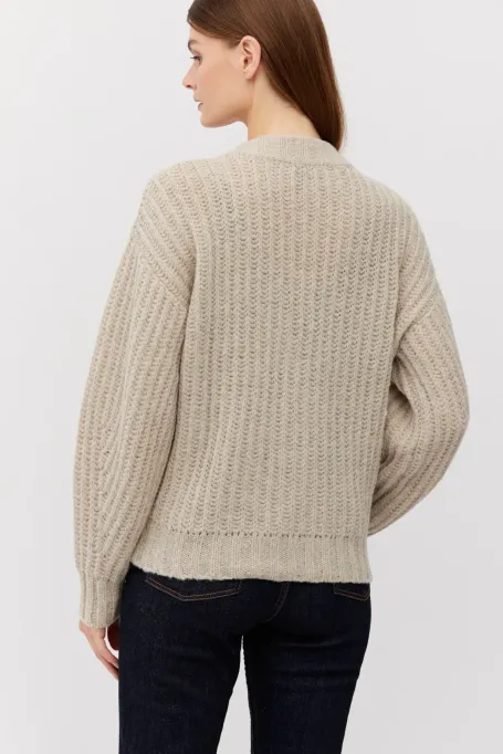 Kardigan z baby alpaką beż