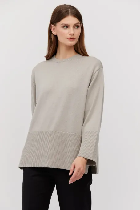 Sweter z wełny merynosowej beż