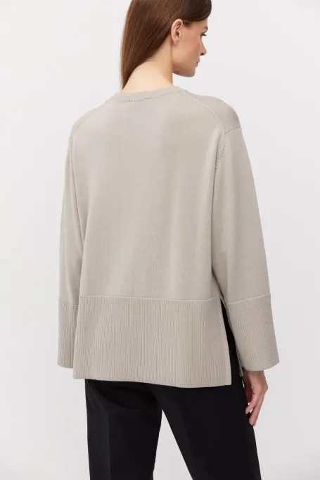 Sweter z wełny merynosowej beż