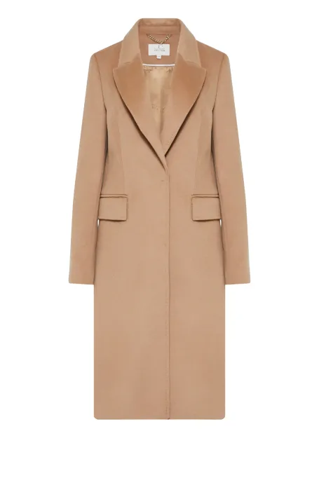 Wełniany płaszcz dyplomatka camelowy Wełniany płaszcz dyplomatka camelowy
