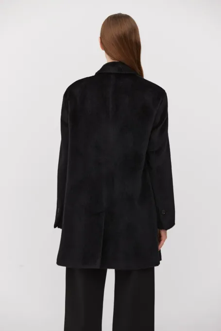 Czarna kurtka z baby suri alpaką Czarna kurtka z baby suri alpaką