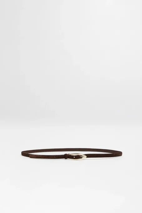 Brązowy pasek ze skóry naturalnej damski - Patrizia Aryton