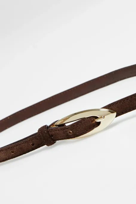 Brązowy pasek ze skóry naturalnej damski - Patrizia Aryton