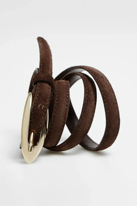 Brązowy pasek ze skóry naturalnej damski - Patrizia Aryton