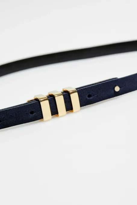 Granatowy pasek ze skóry naturalnej damski - Patrizia Aryton