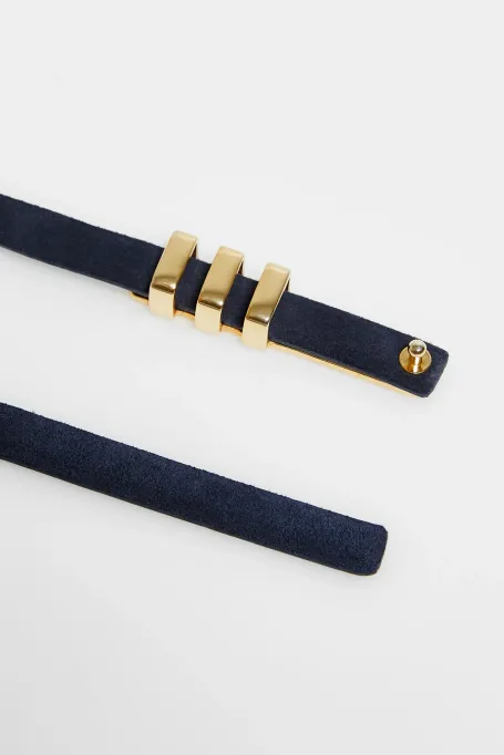 Granatowy pasek ze skóry naturalnej damski - Patrizia Aryton