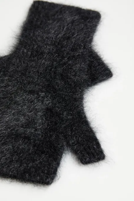 Szare rękawiczki z kaszmiru