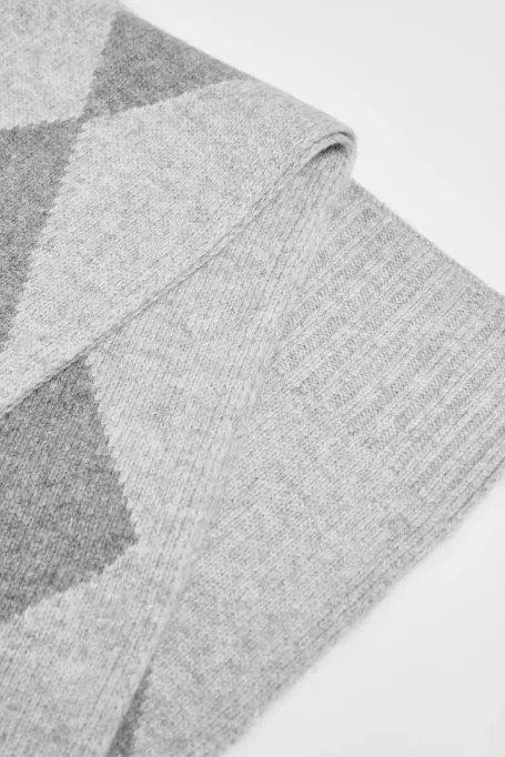 Szal z wełny merynosowej szary