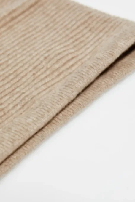 Kaszmirowy komin balaclava beż