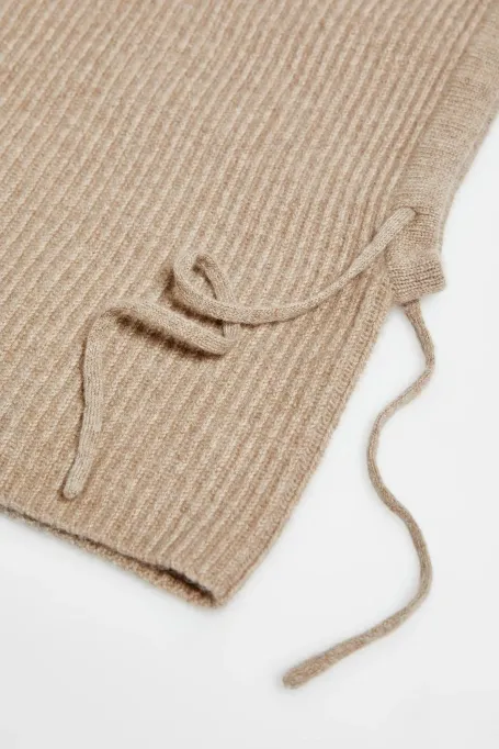 Kaszmirowy komin balaclava beż