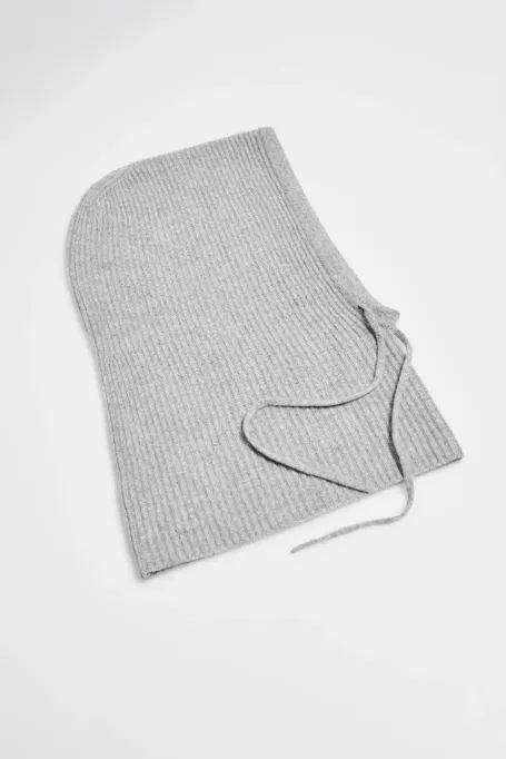 Kaszmirowy komin balaclava szary