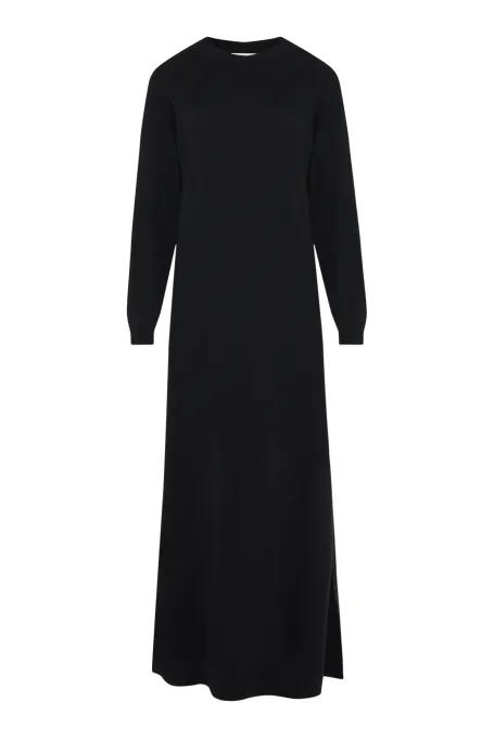 Czarna sukienka z wełny merynosowej