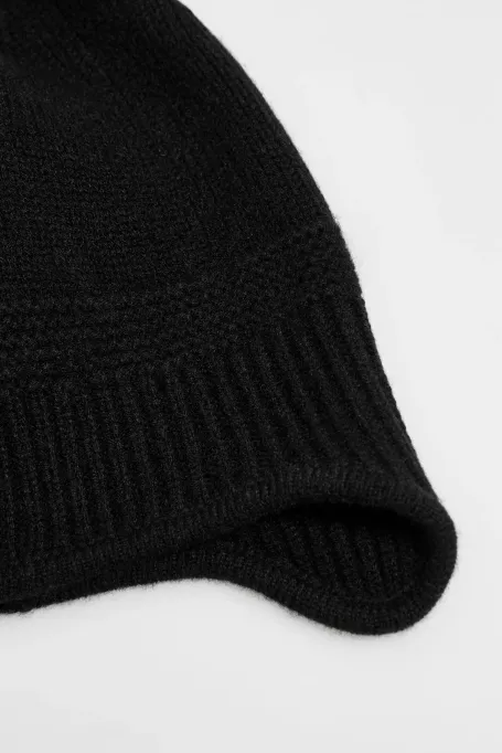 Czapka z wełny merynosowej i kaszmiru czarny