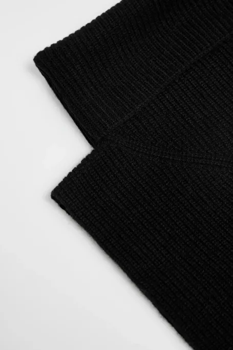 Ocieplacz na szyję z golfem z domieszką kaszmiru czarny