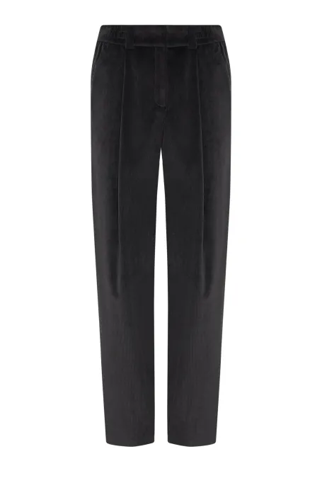 Luźne spodnie sztruksowe szary