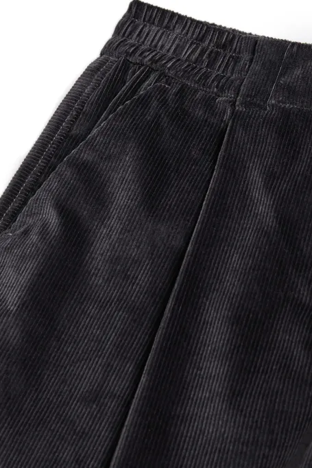 Luźne spodnie sztruksowe szary