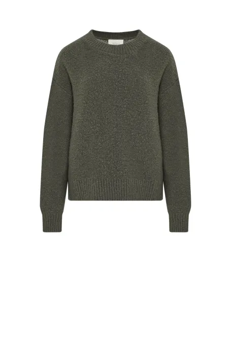 Sweter z wełny merynosowej zielony