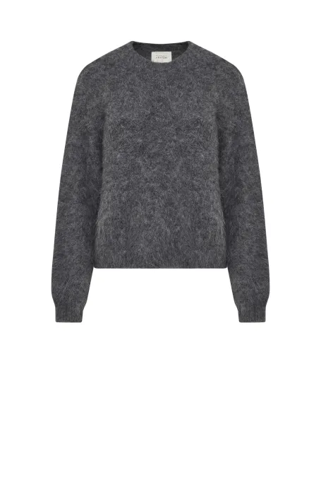 Szary sweter z wełną alpaki