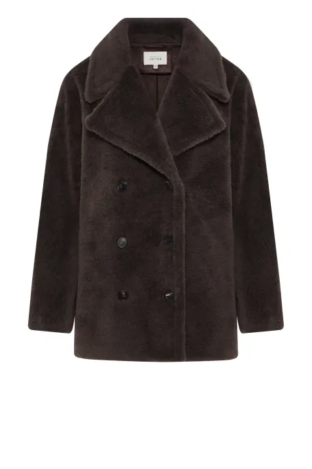 Brązowa kurtka z wełny teddy bear