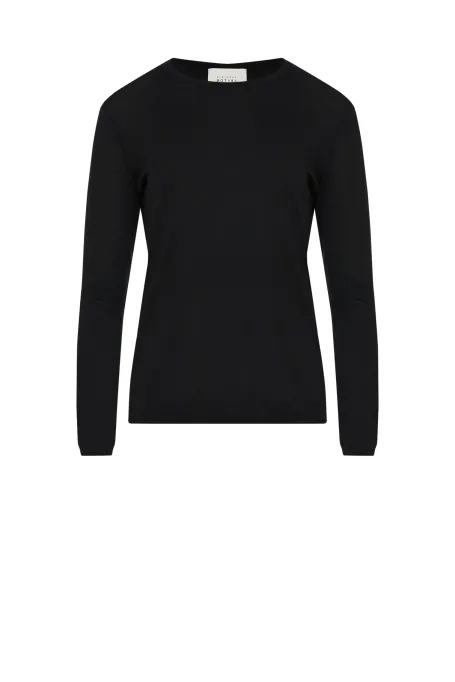 Czarna bluzka top z wełny merynosowej