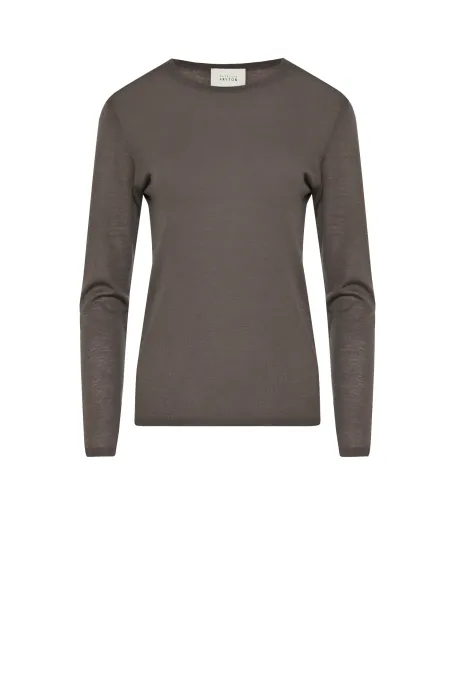 Bluzka top z wełny merynosowej brązowy