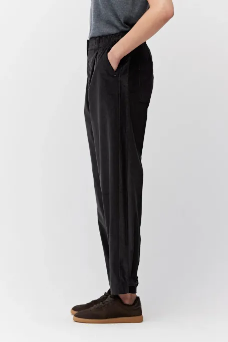 Luźne spodnie sztruksowe szary