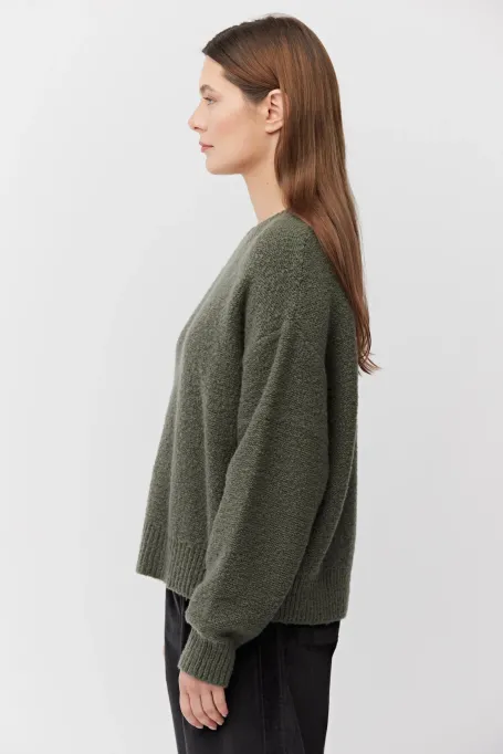 Sweter z wełny merynosowej zielony