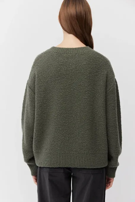 Sweter z wełny merynosowej zielony