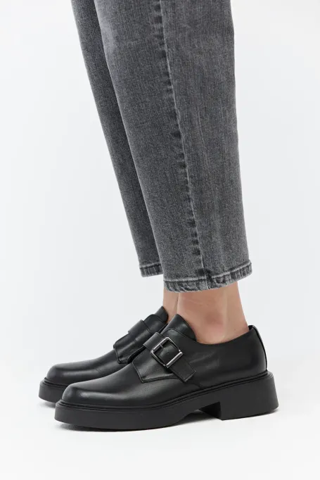 Czarne monk shoes damskie - Patrizia Aryton Czarne monk shoes damskie - Patrizia Aryton