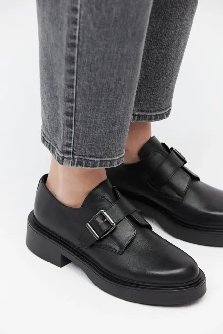 Czarne monk shoes damskie - Patrizia Aryton Czarne monk shoes damskie - Patrizia Aryton
