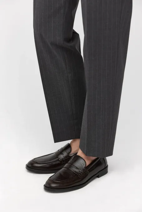 Loafersy ze skóry naturalnej czerwony